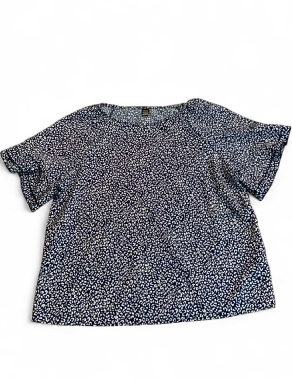 SHEIN Leopard Print Short Sleeve Blouse Women's Large